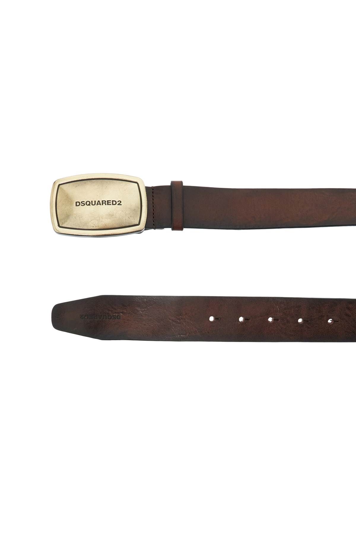 Shop Dsquared2 'vintage Belt With Buckle In Brown