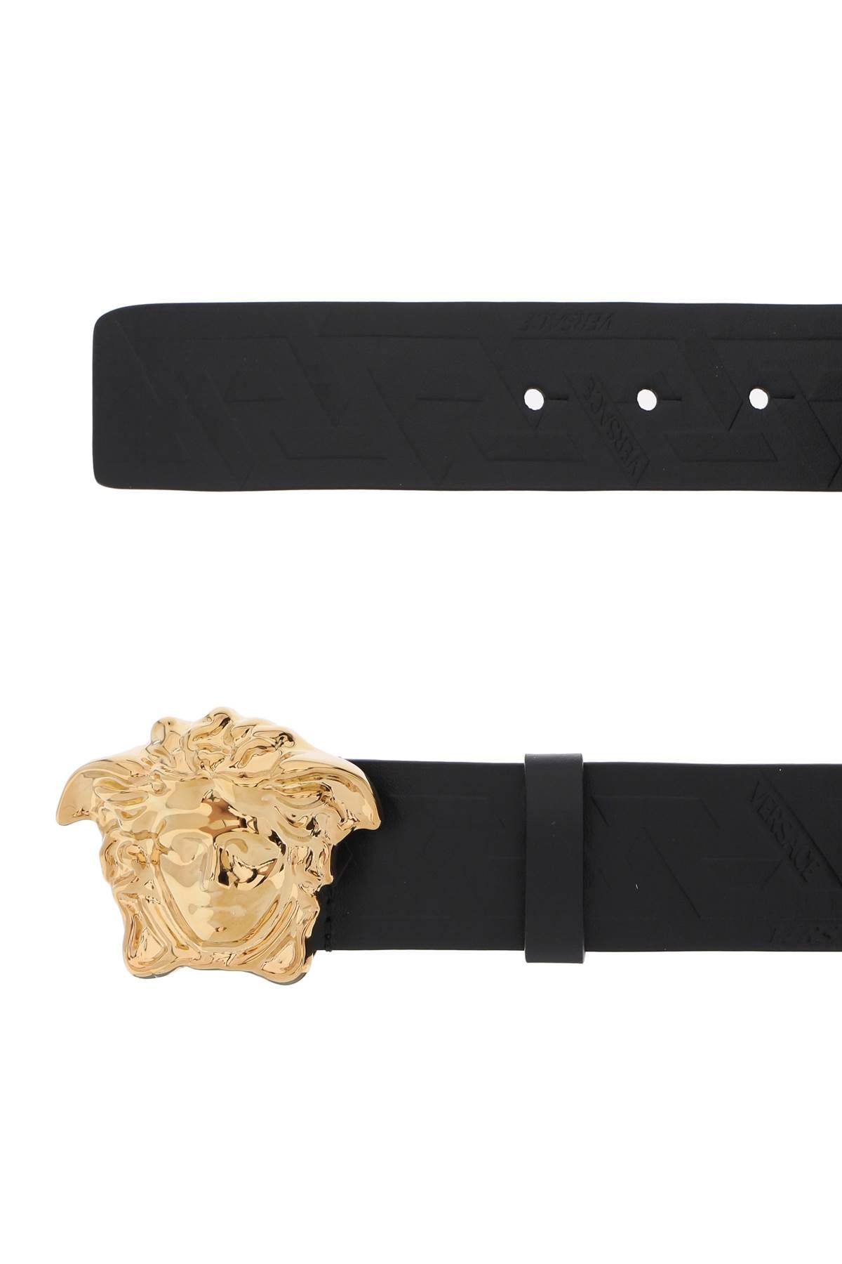 Shop Versace La Medusa Greca Belt In Black