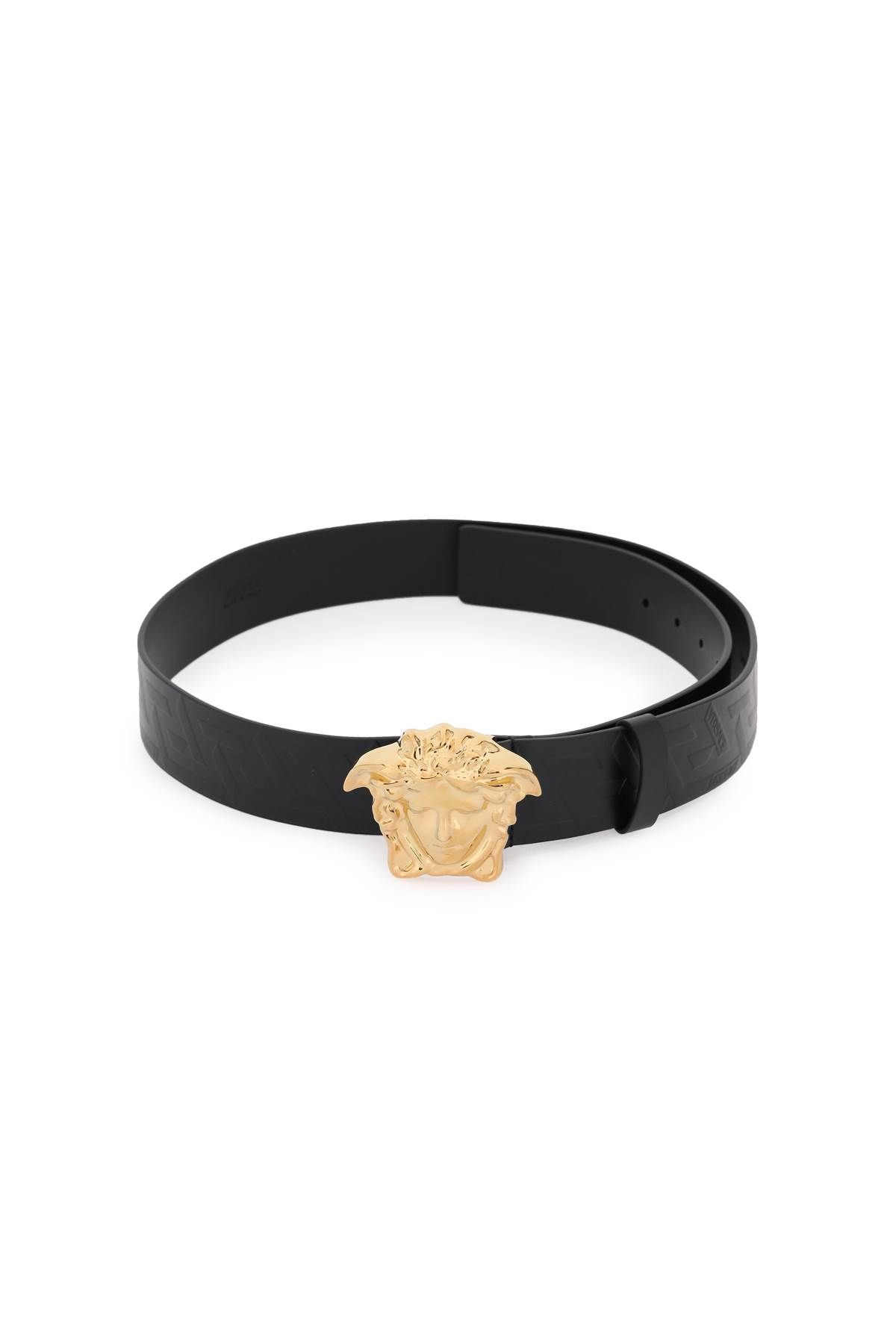 Shop Versace La Medusa Greca Belt In Black