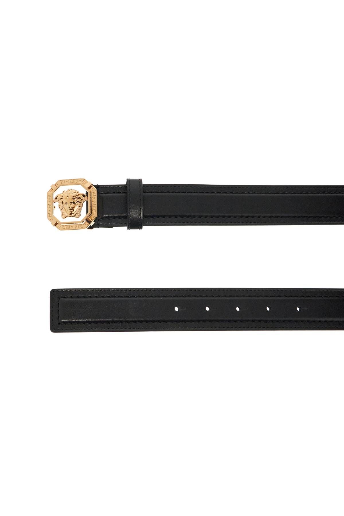 Shop Versace "leather Medusa Belt With In Black