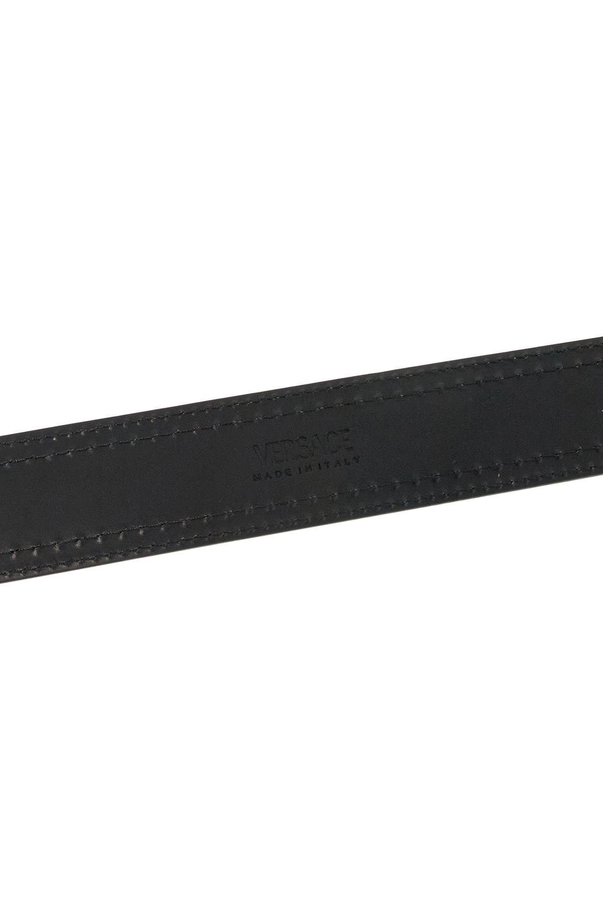 Shop Versace "leather Medusa Belt With In Black