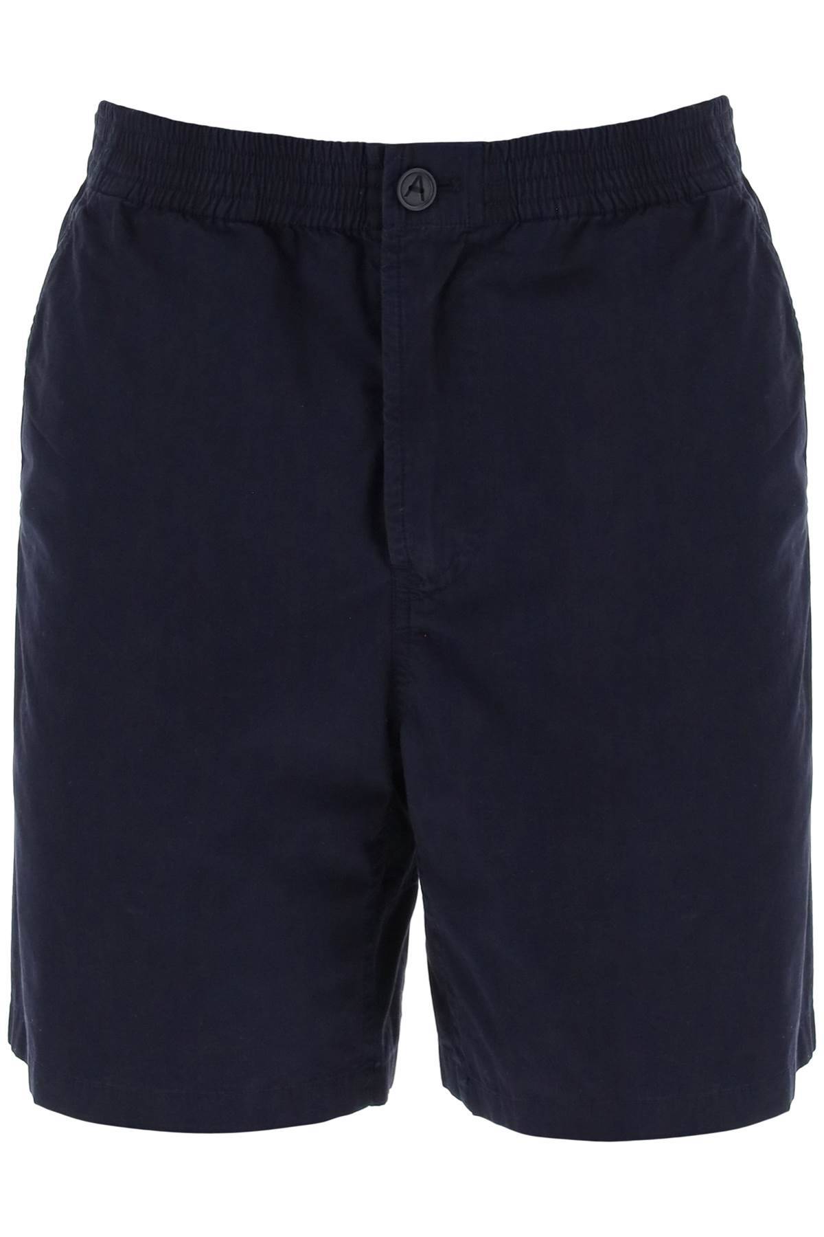 Shop Apc Nirris Shorts In Organic Cotton In Blue