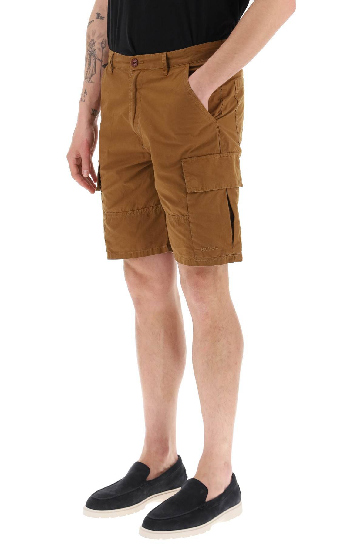 Shop Barbour Cargo Shorts In Brown