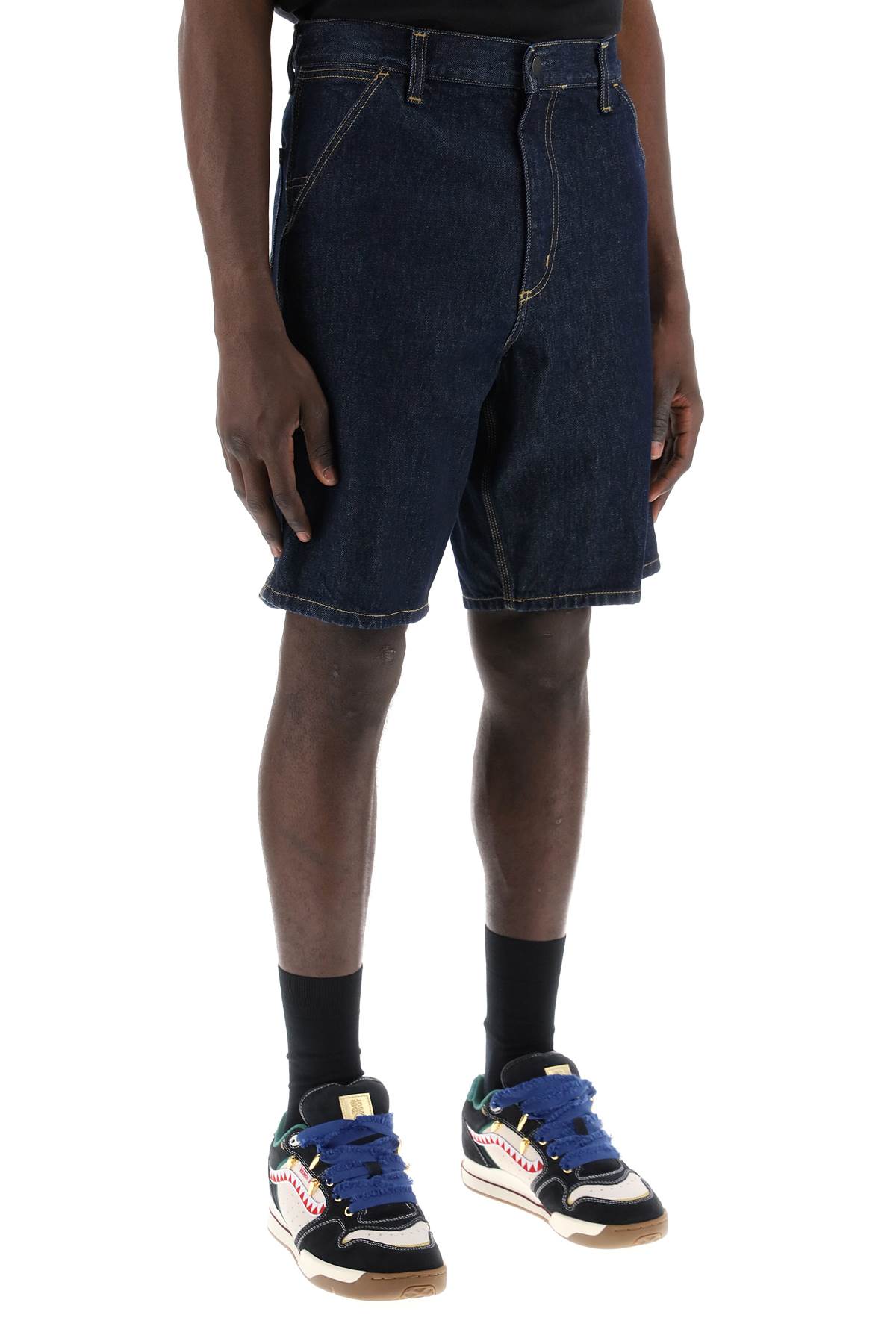 Shop Carhartt Single Knee Bermuda Shorts In Blue