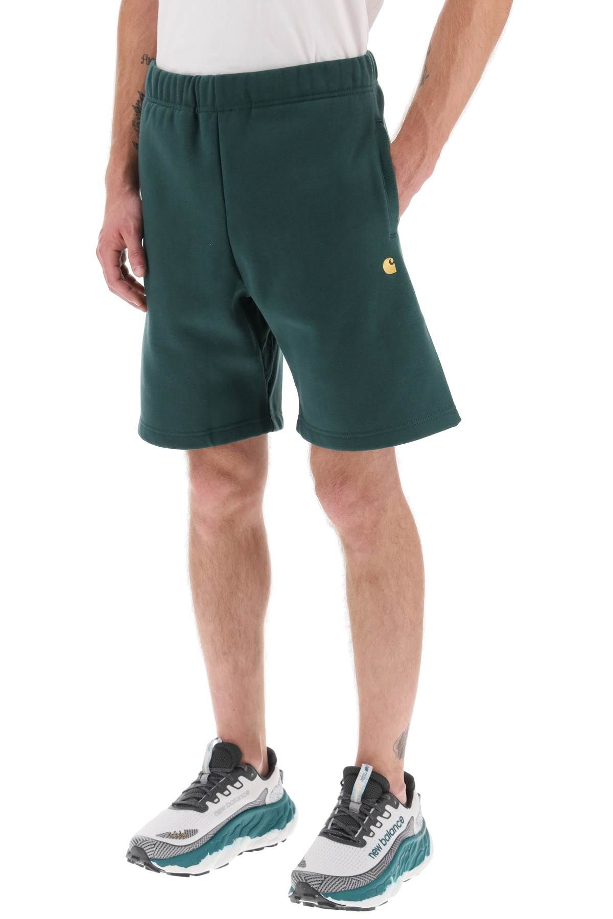 Shop Carhartt Chase Sweat Shorts In Green