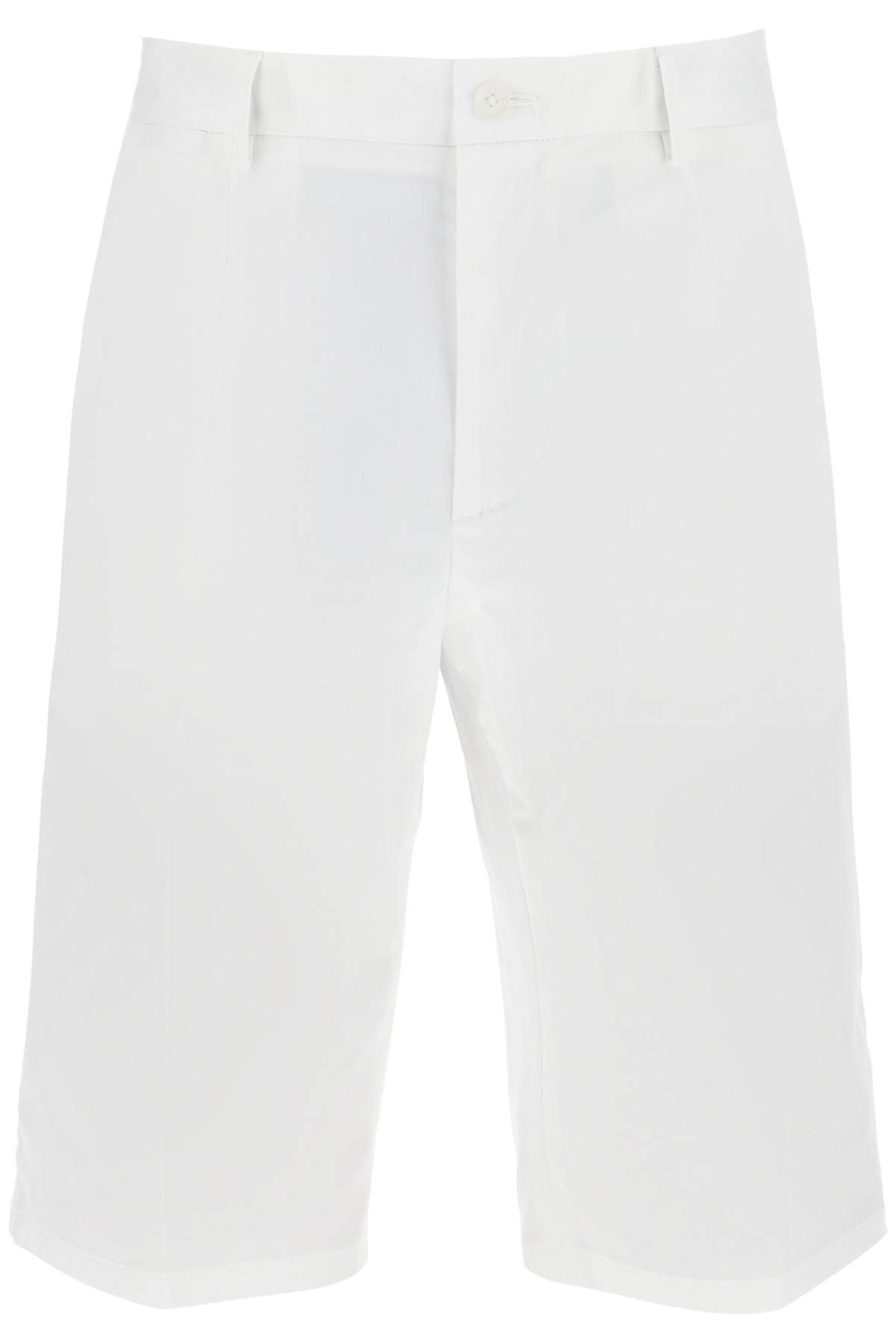 Shop Dolce & Gabbana Stretch Cotton Bermuda Shorts In White