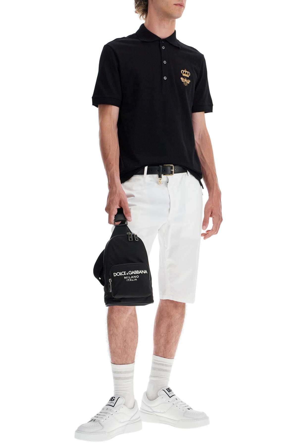 Shop Dolce & Gabbana Stretch Cotton Bermuda Shorts In White