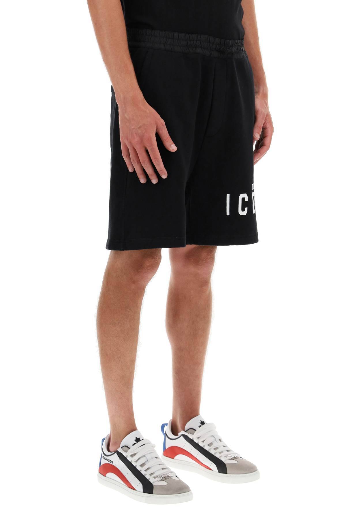Shop Dsquared2 Sweatshorts With Logo Print In Black