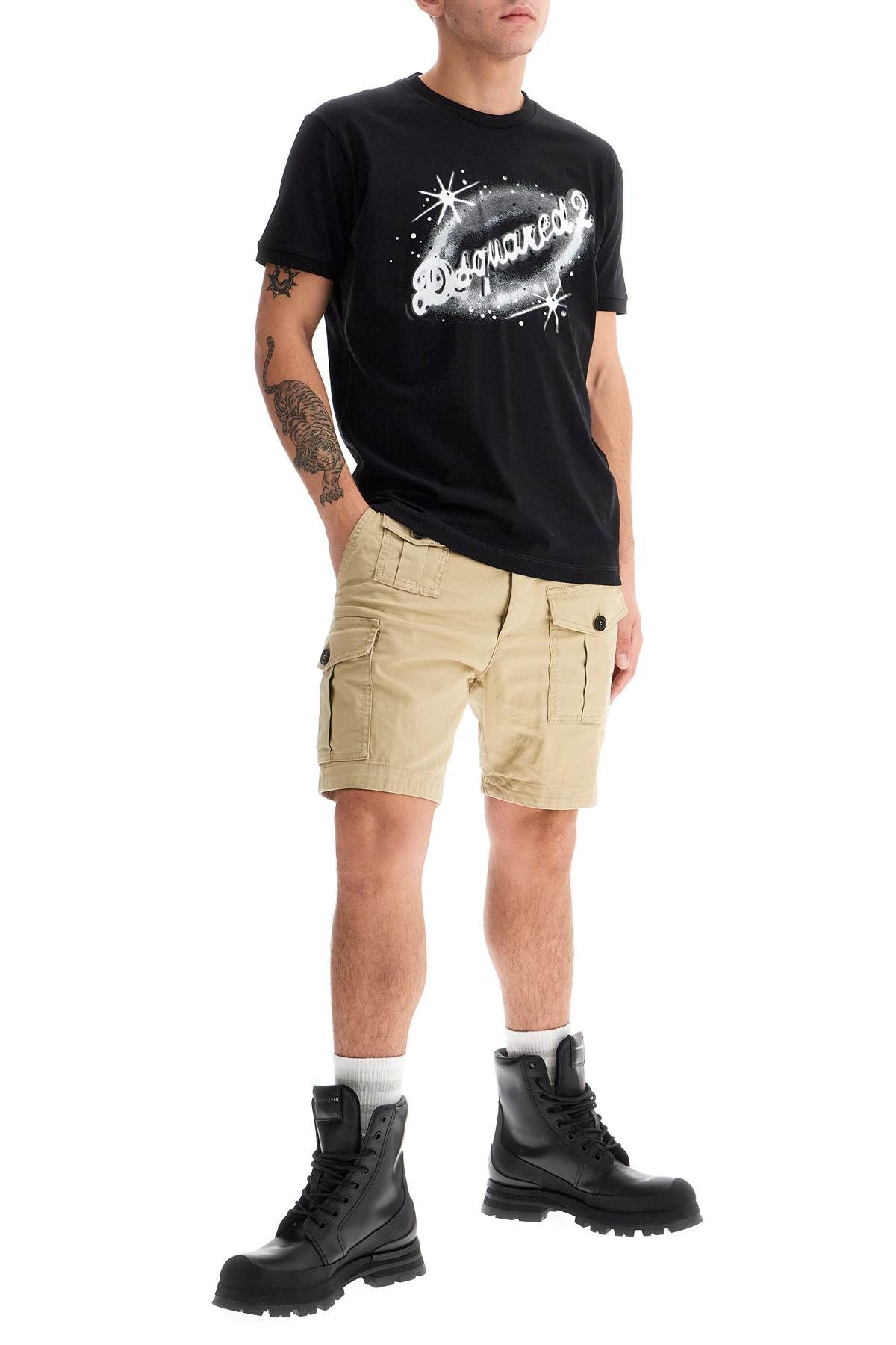 Shop Dsquared2 Sexy Cargo Bermuda Shorts For In Beige