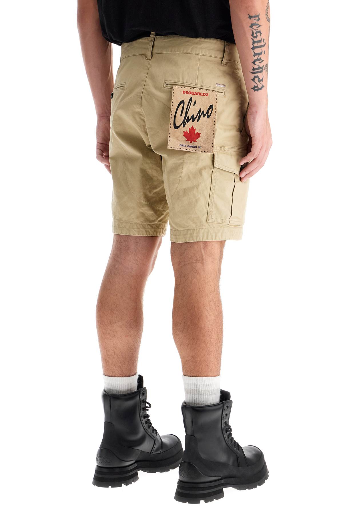 Shop Dsquared2 Sexy Cargo Bermuda Shorts For In Beige