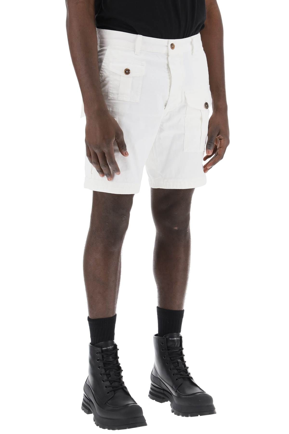 Shop Dsquared2 Sexy Cargo Bermuda Shorts For In White