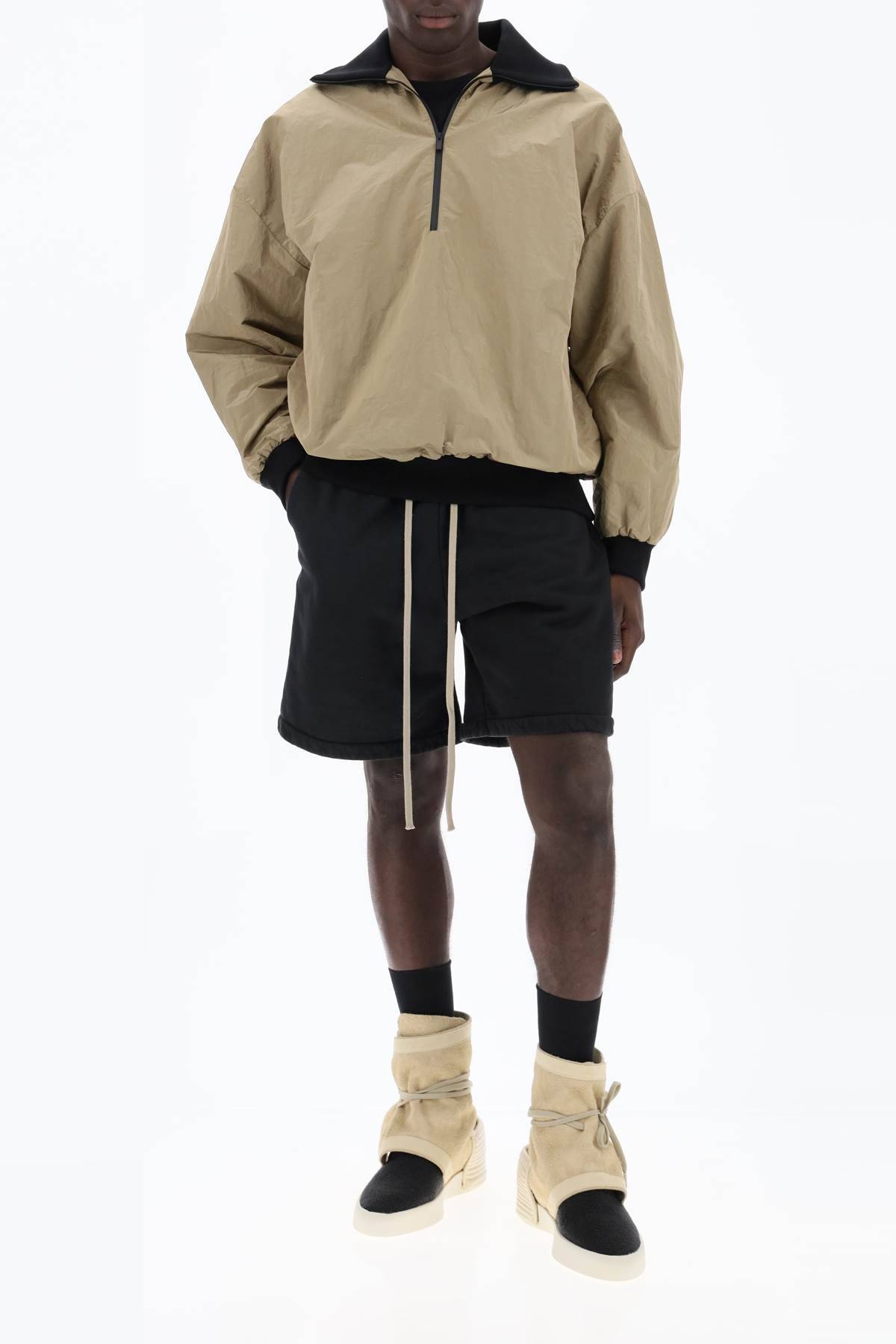 Shop Fear Of God Cotton Terry Sports Bermuda Shorts In Black