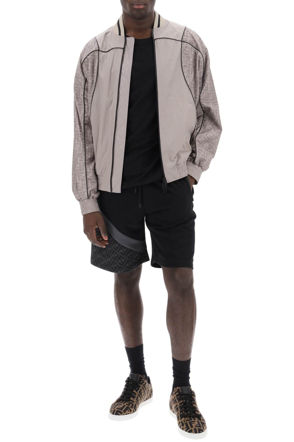 Shop Fendi Sweatpants With Ff Insert In Black,grey