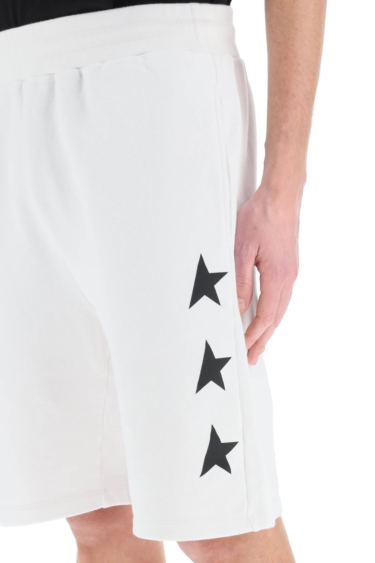 Shop Golden Goose Diego Star Short Sweatpants In White