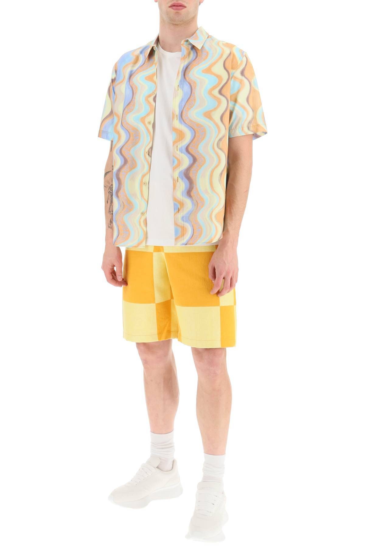 Shop Jacquemus 'le Shorts Tecido' In Yellow,orange