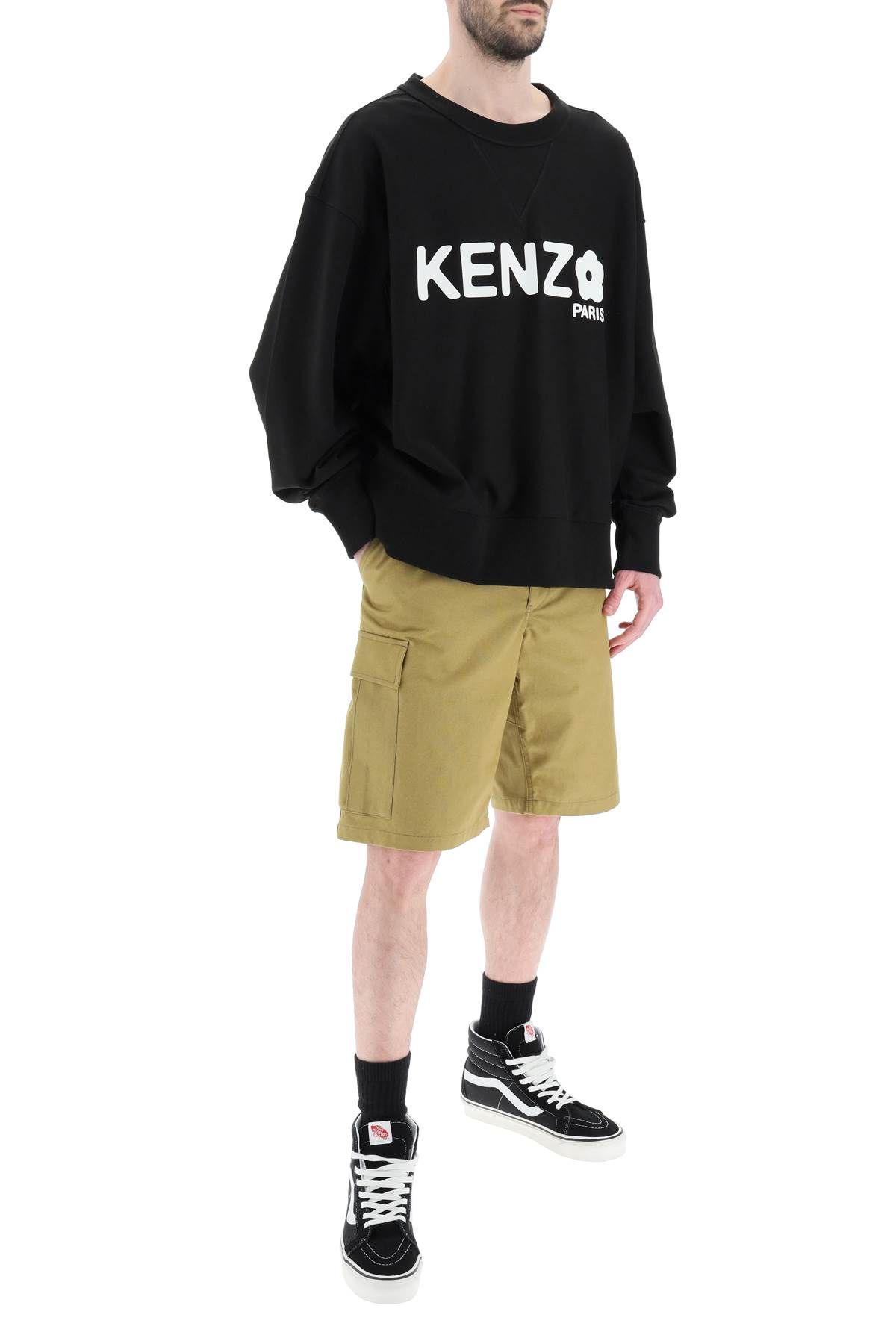 Shop Kenzo Cargo Shorts In Khaki
