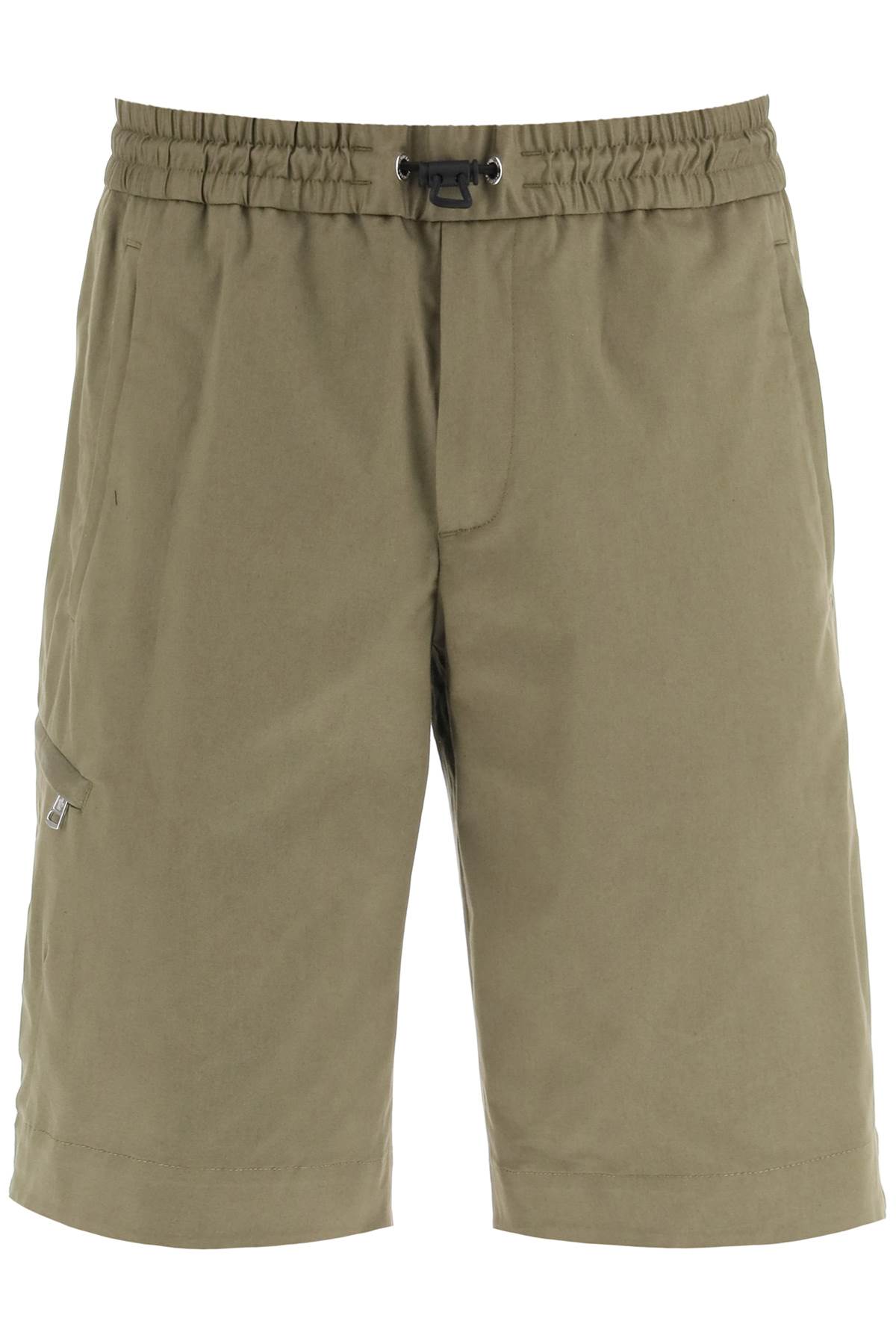 Shop Moncler Shorts With Hook-and-loop Closure In Green,khaki