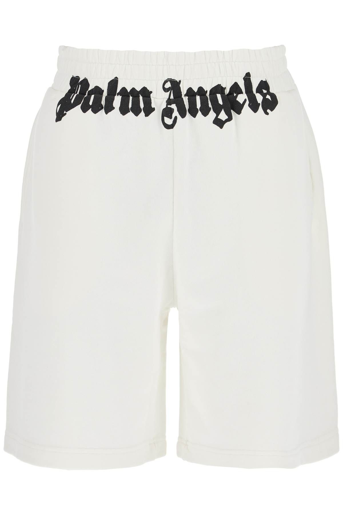 Shop Palm Angels Sporty Bermuda Shorts With Logo Print In White