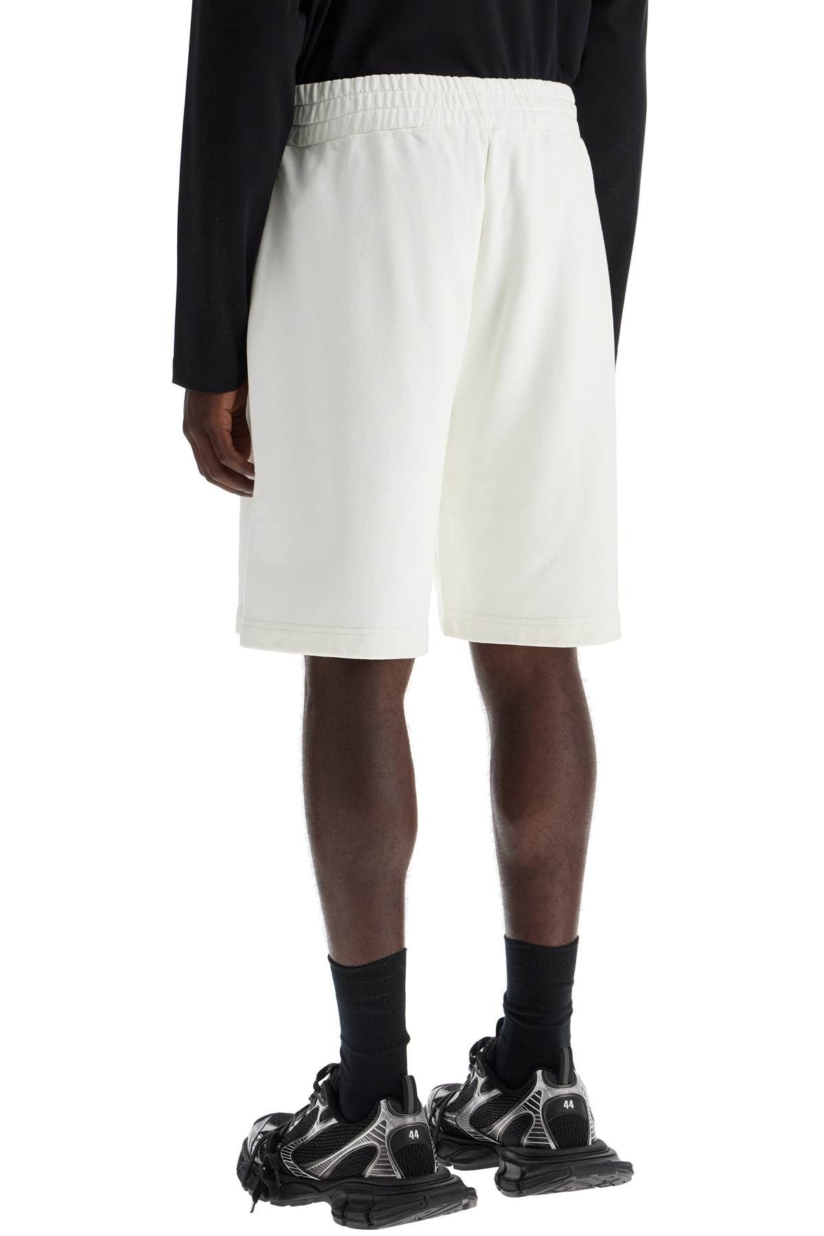 Shop Palm Angels Sporty Bermuda Shorts With Logo Print In White