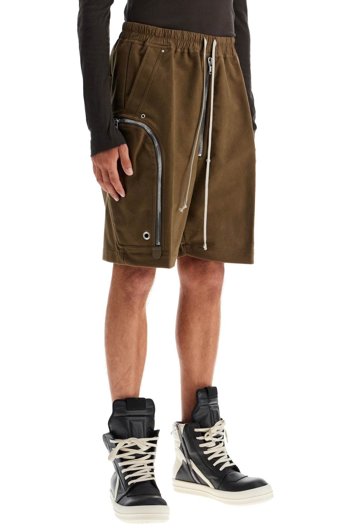 Shop Rick Owens Cargo Pocket Shorts In Khaki