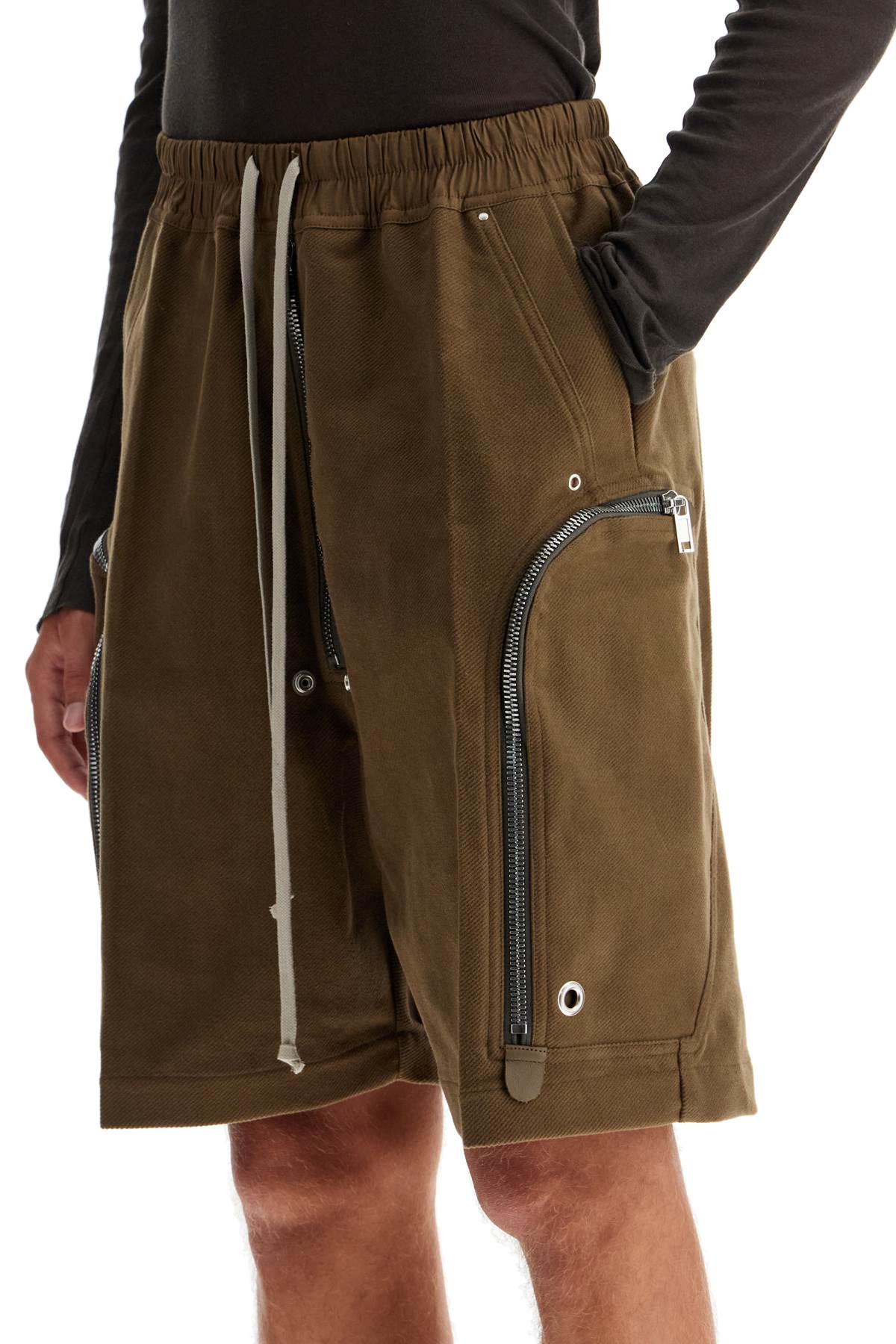 Shop Rick Owens Cargo Pocket Shorts In Khaki