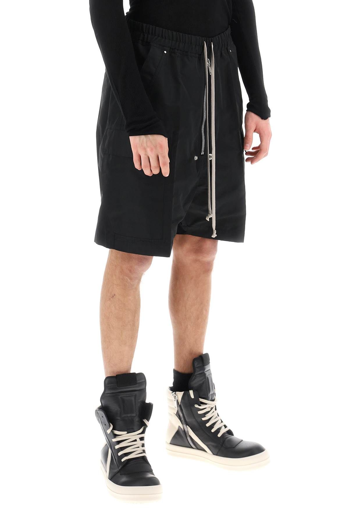 Shop Rick Owens Cargo Shorts In Faille In Black