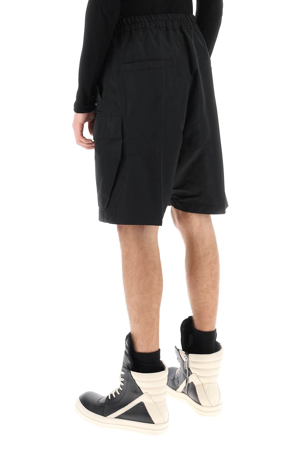 Shop Rick Owens Cargo Shorts In Faille In Black
