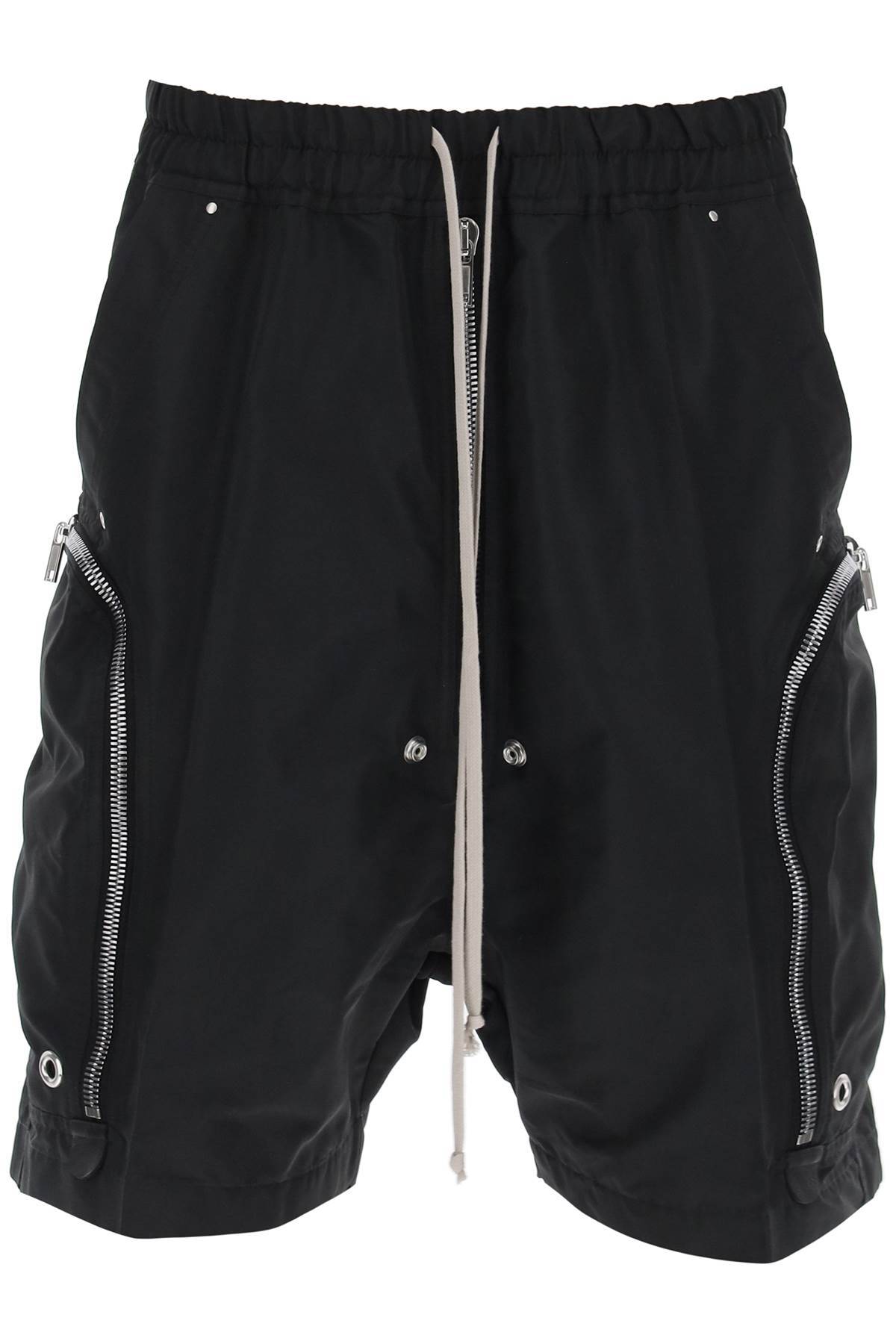 Shop Rick Owens Faille Cargo Shorts In Black