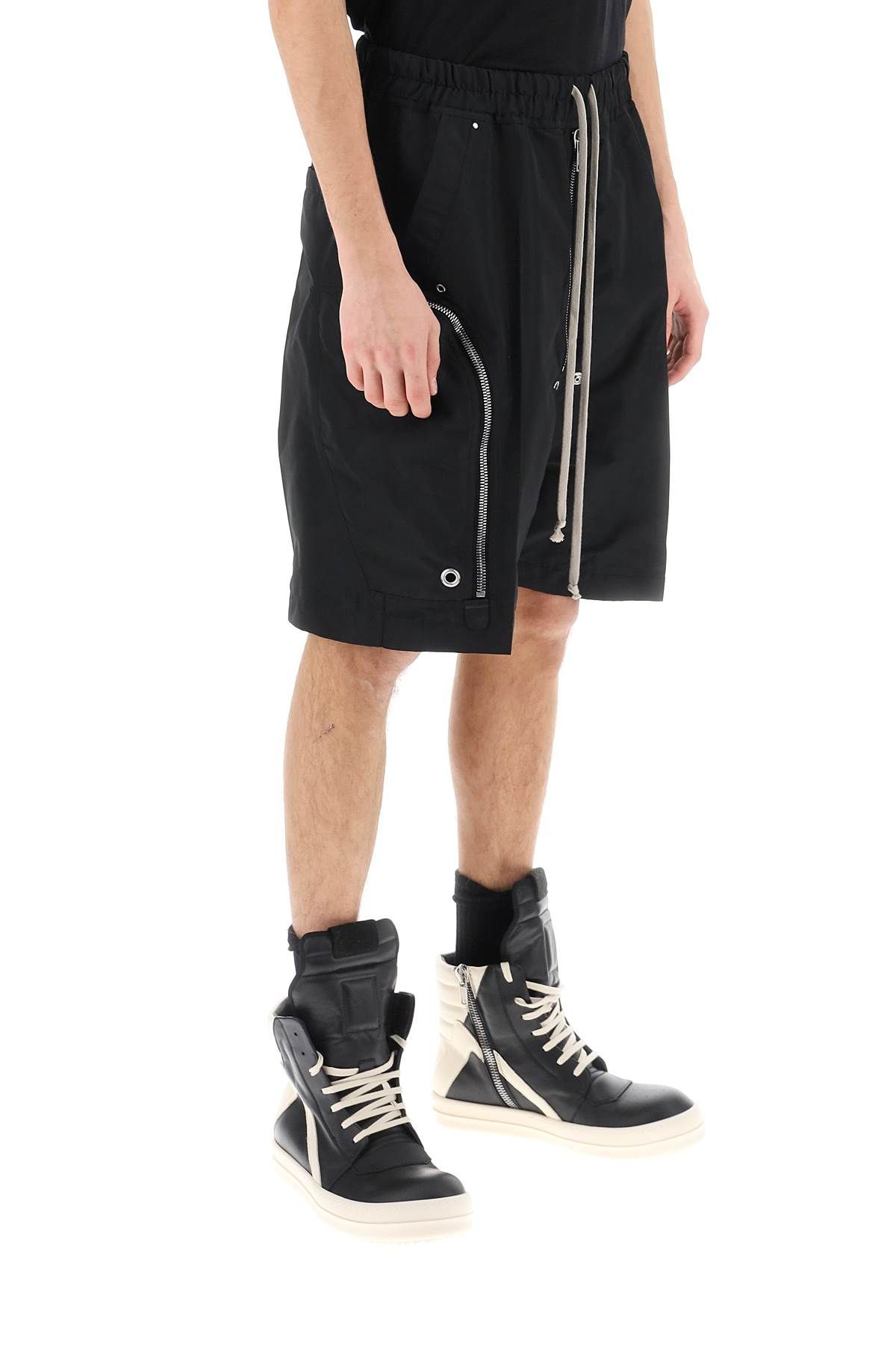 Shop Rick Owens Faille Cargo Shorts In Black