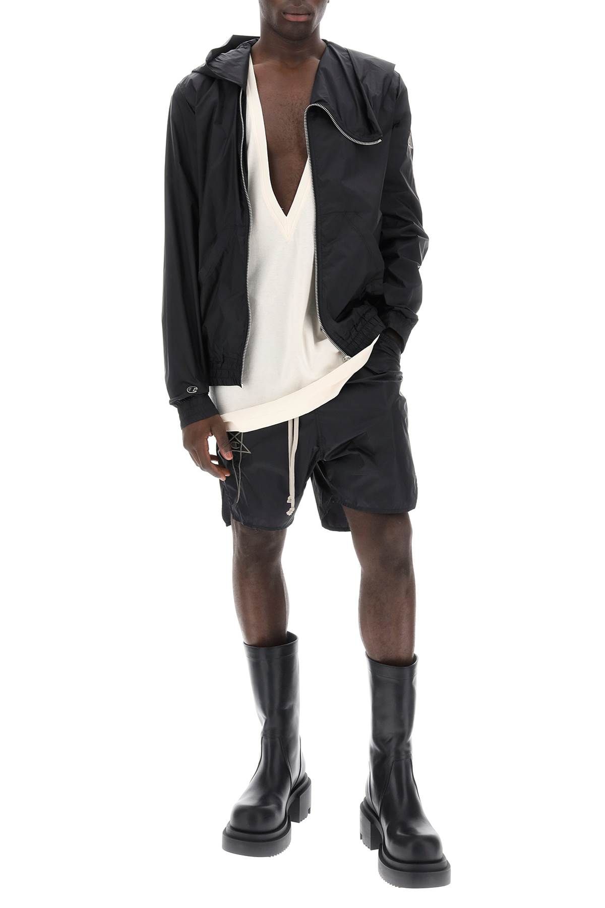 Shop Rick Owens "recycled Nylon Bermuda Beveled Pods By  X In Black