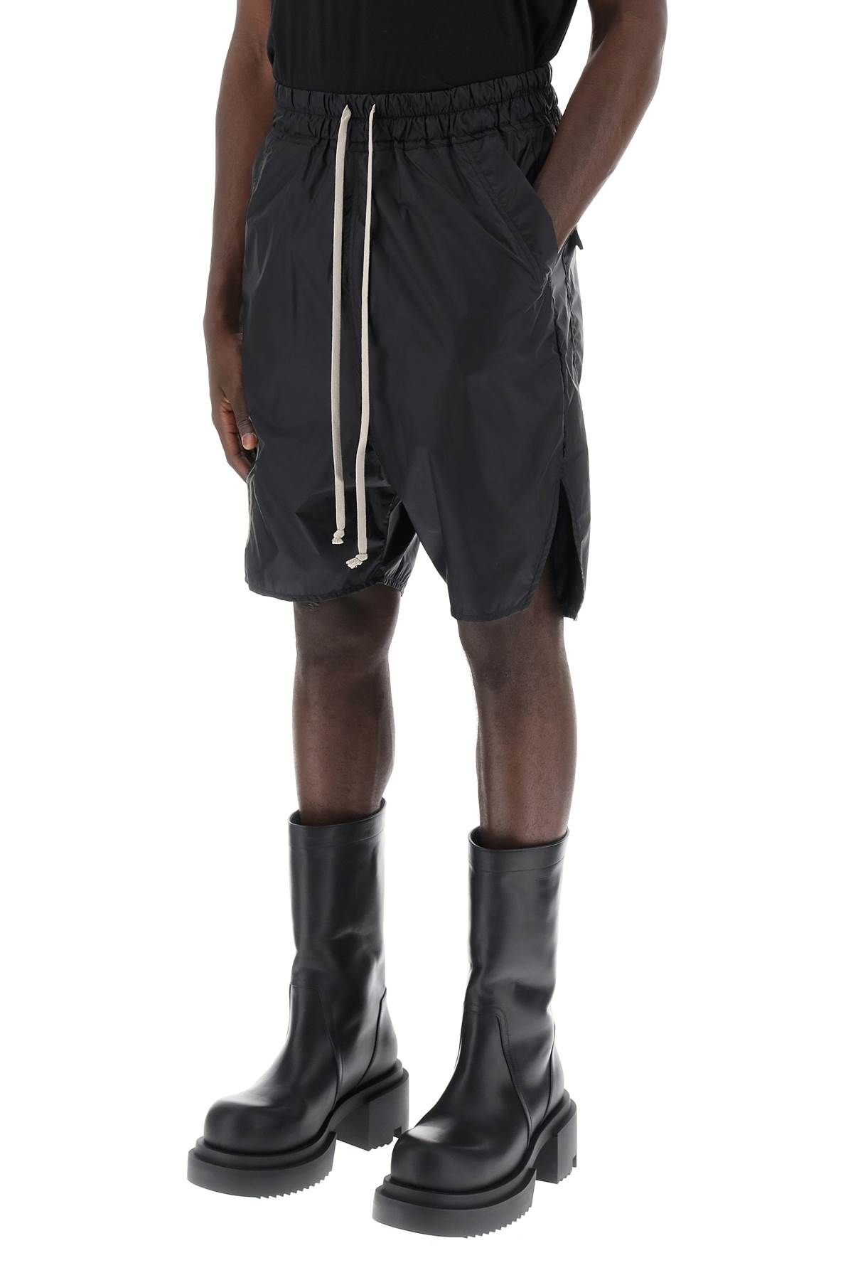 Shop Rick Owens "recycled Nylon Bermuda Beveled Pods By  X In Black
