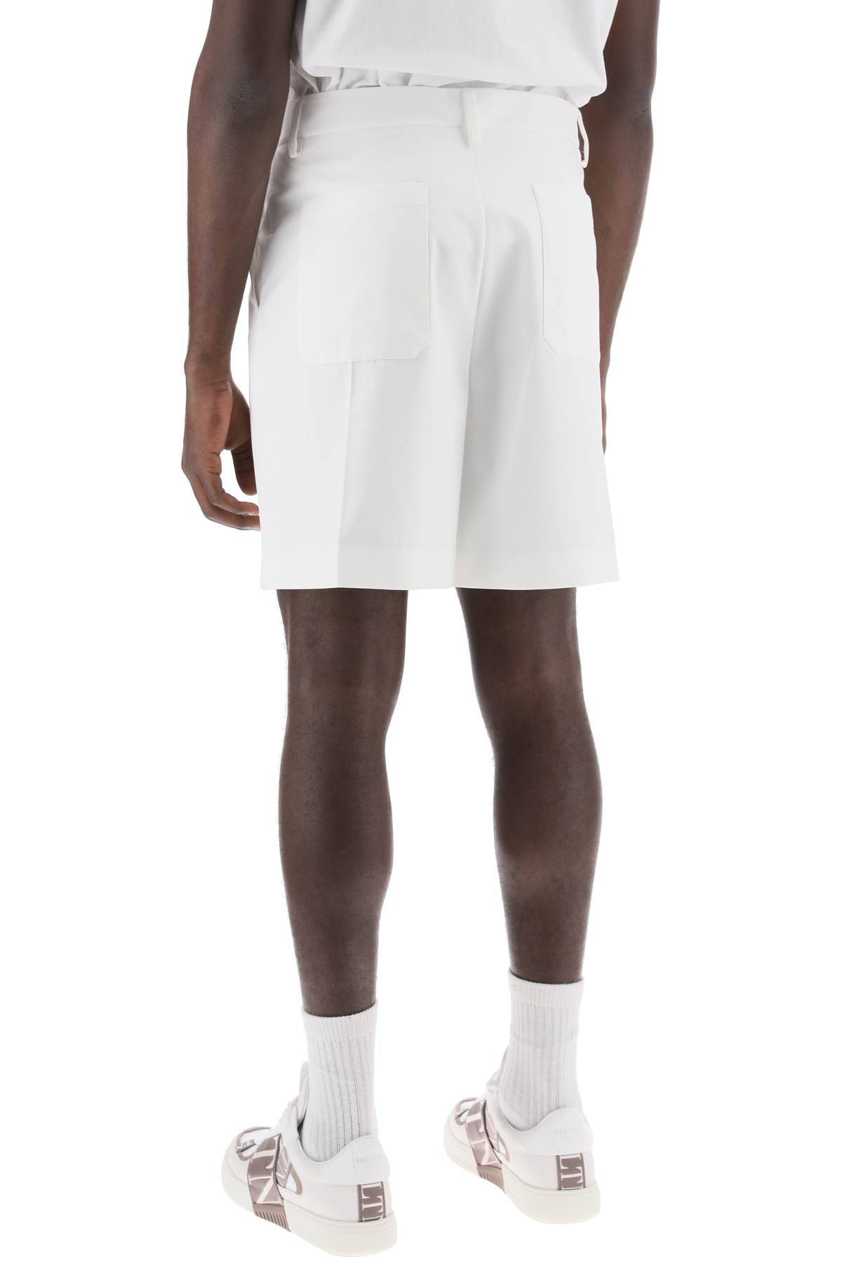 Shop Valentino Cotton Poplin Bermuda Shorts For In White