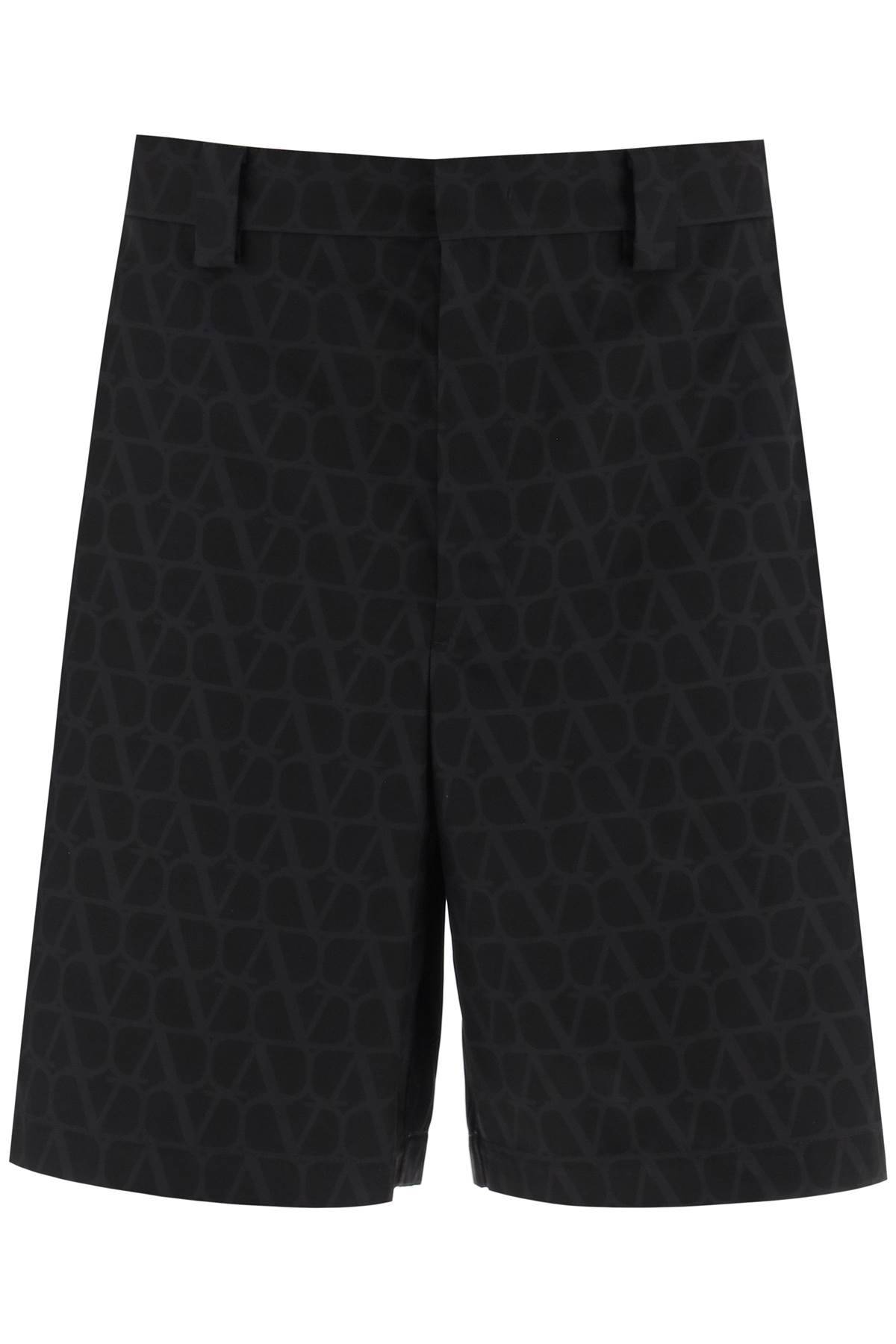 Shop Valentino Shorts With Toile Iconographe Motif In Black