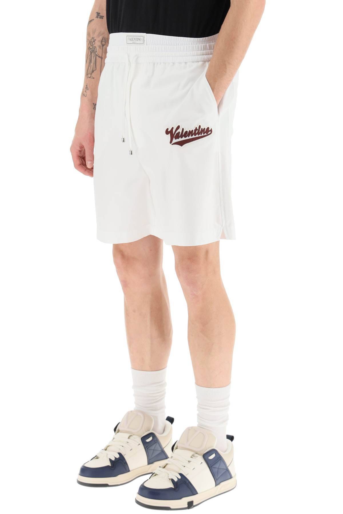 Shop Valentino Bermuda With Incorporated Boxer Detail In White