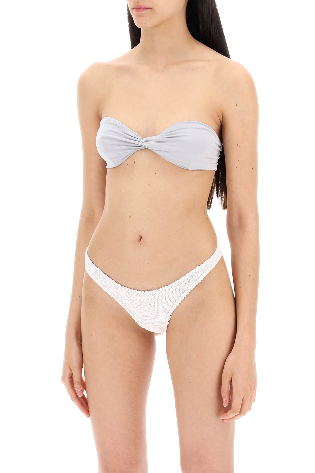 Shop Magda Butrym Twisted Bandeau Bikini Top In Grey