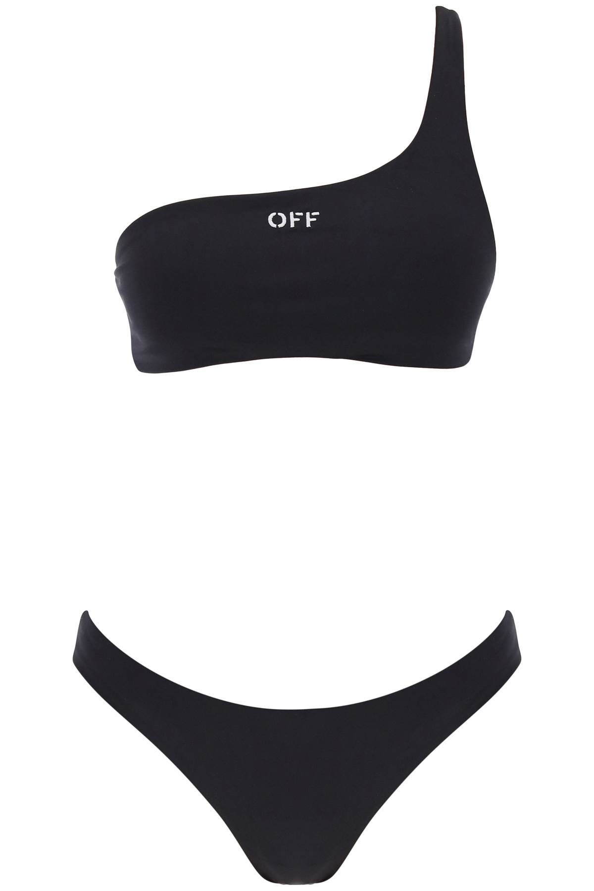 Shop Off-white Embroidered Logo Bikini Set With In Black