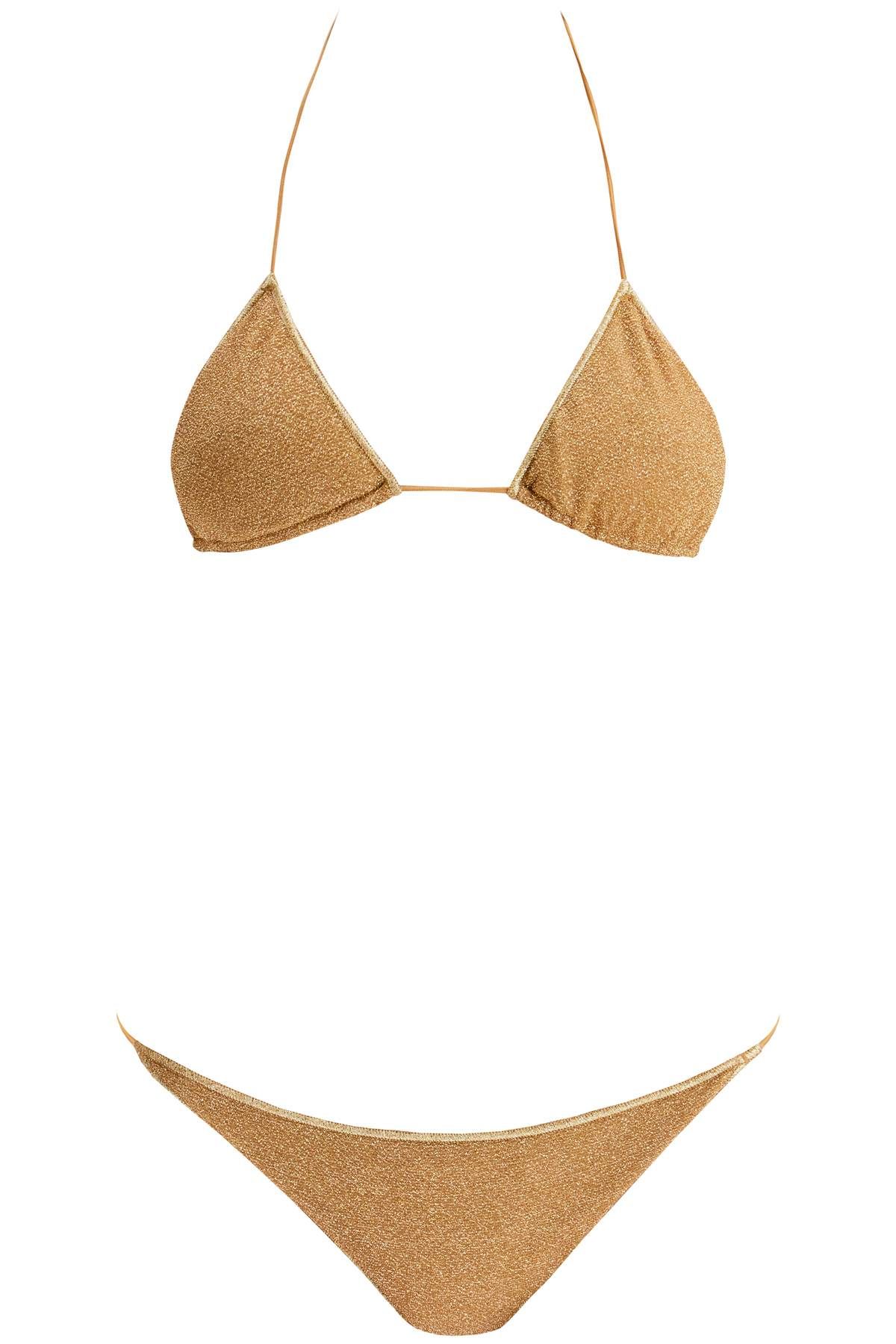 Shop Oseree Lumière Triangle Bikini Set For In Gold