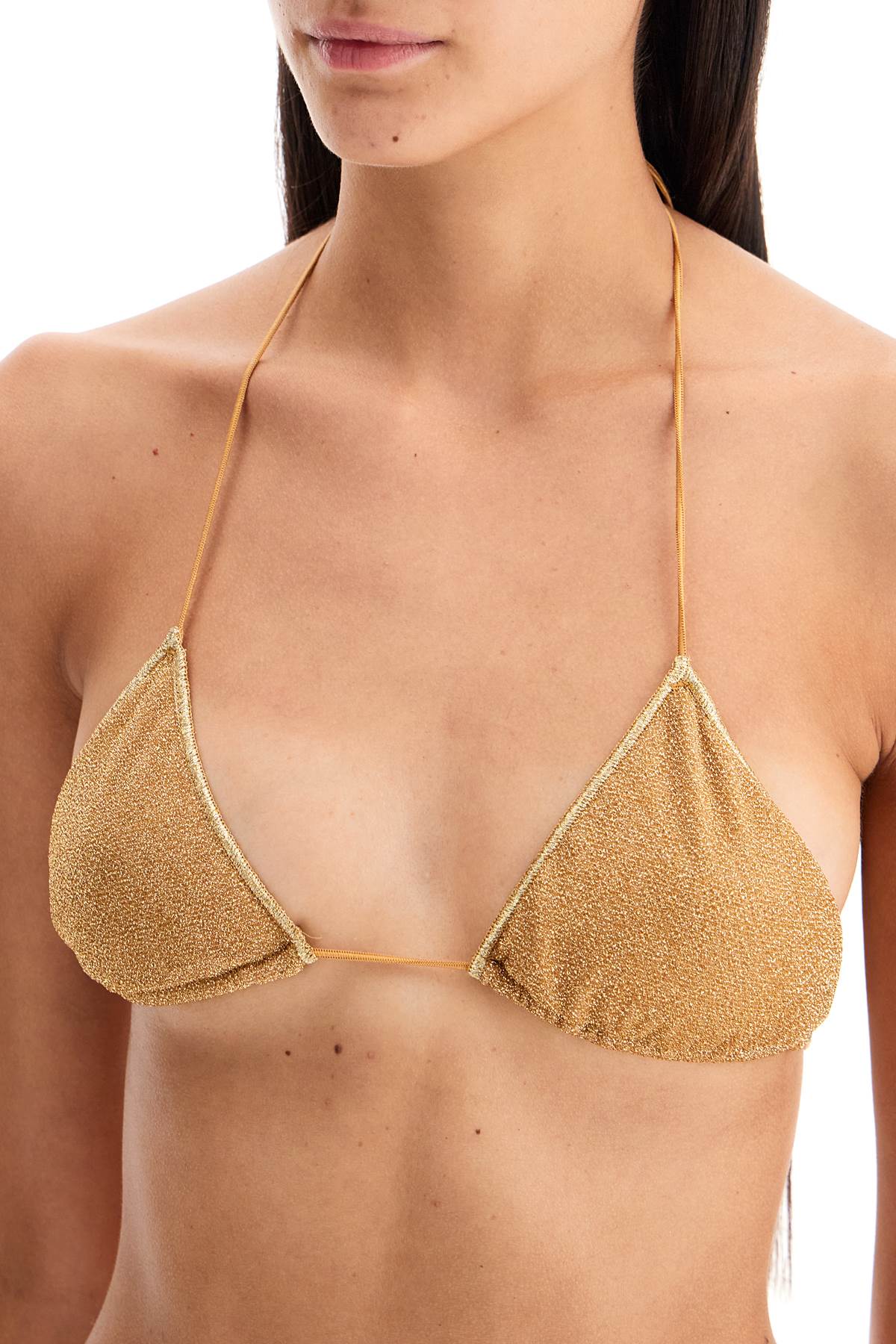 Shop Oseree Lumière Triangle Bikini Set For In Gold