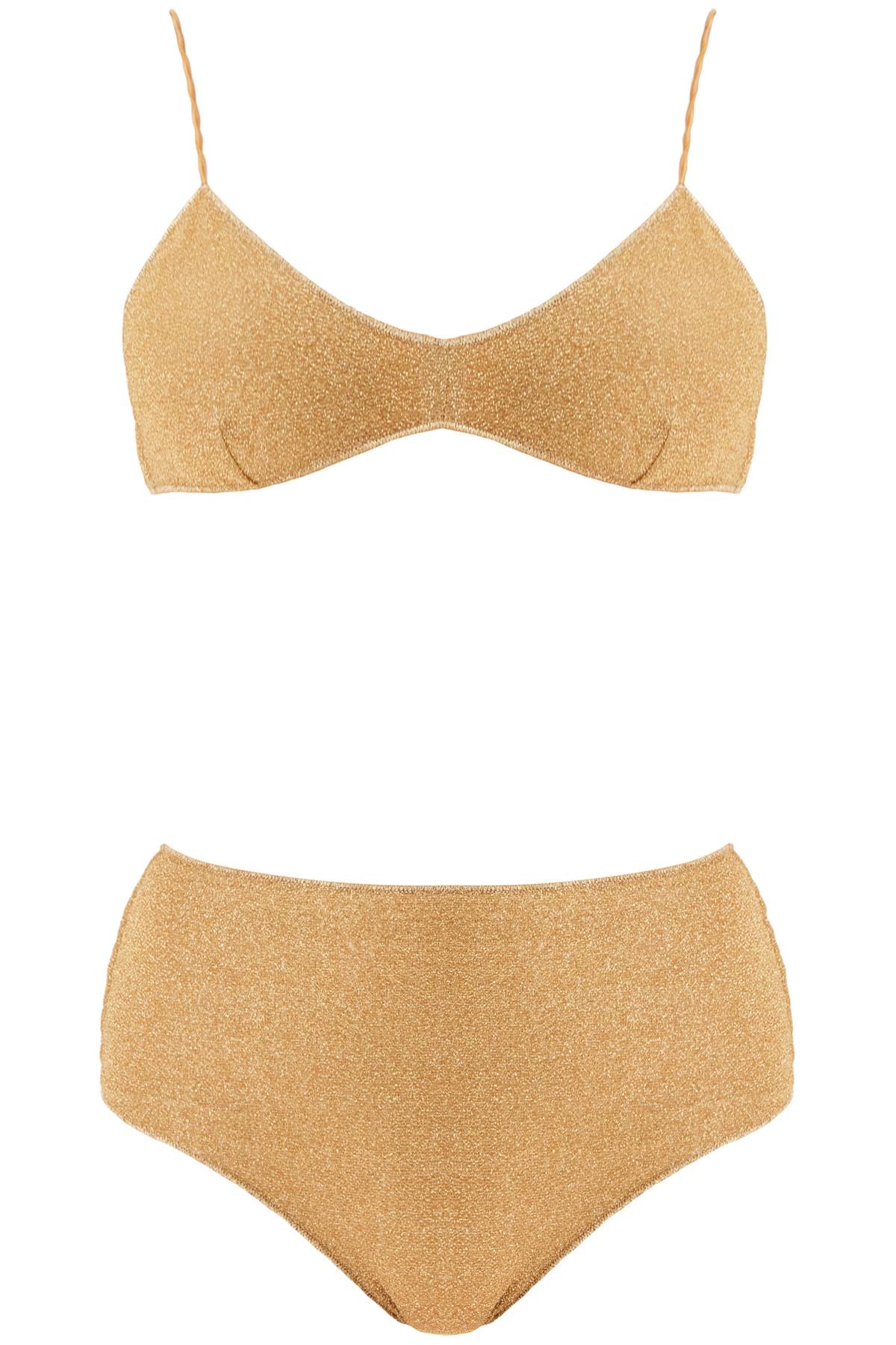 Shop Oseree High-waisted Lumière Bikini Set In Gold