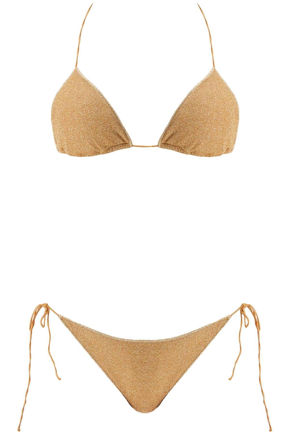 Shop Oseree Lumière Triangle Bikini Set For In Gold