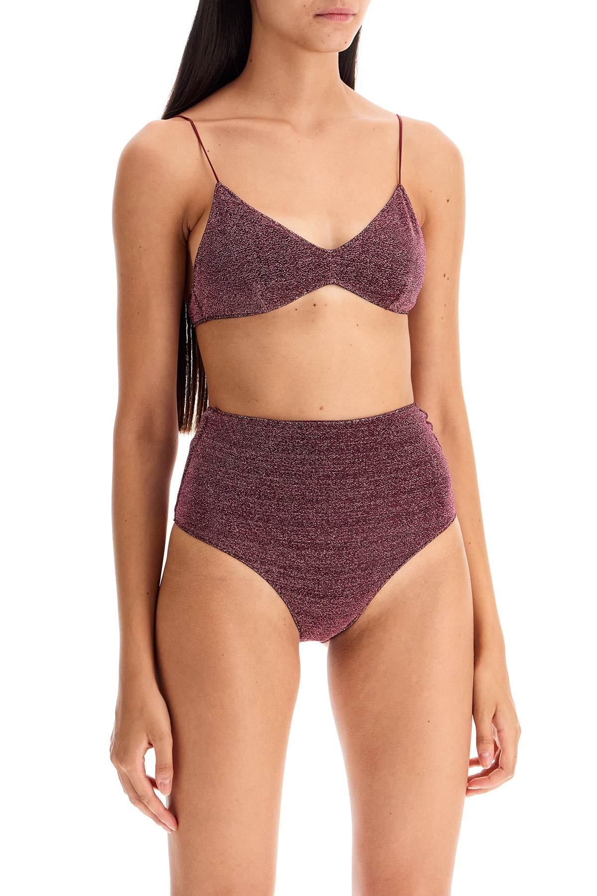 Shop Oseree High-waisted Lumière Bikini Set In Purple