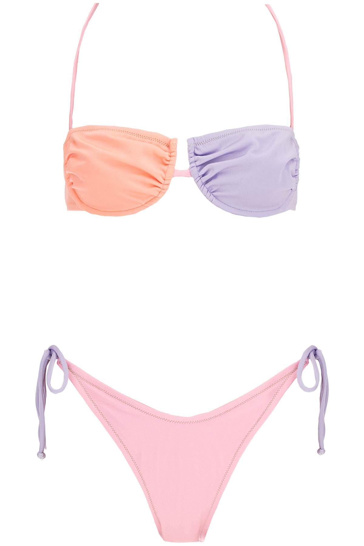 Shop Reina Olga Penny Color-block Bikini Set In Multicolor