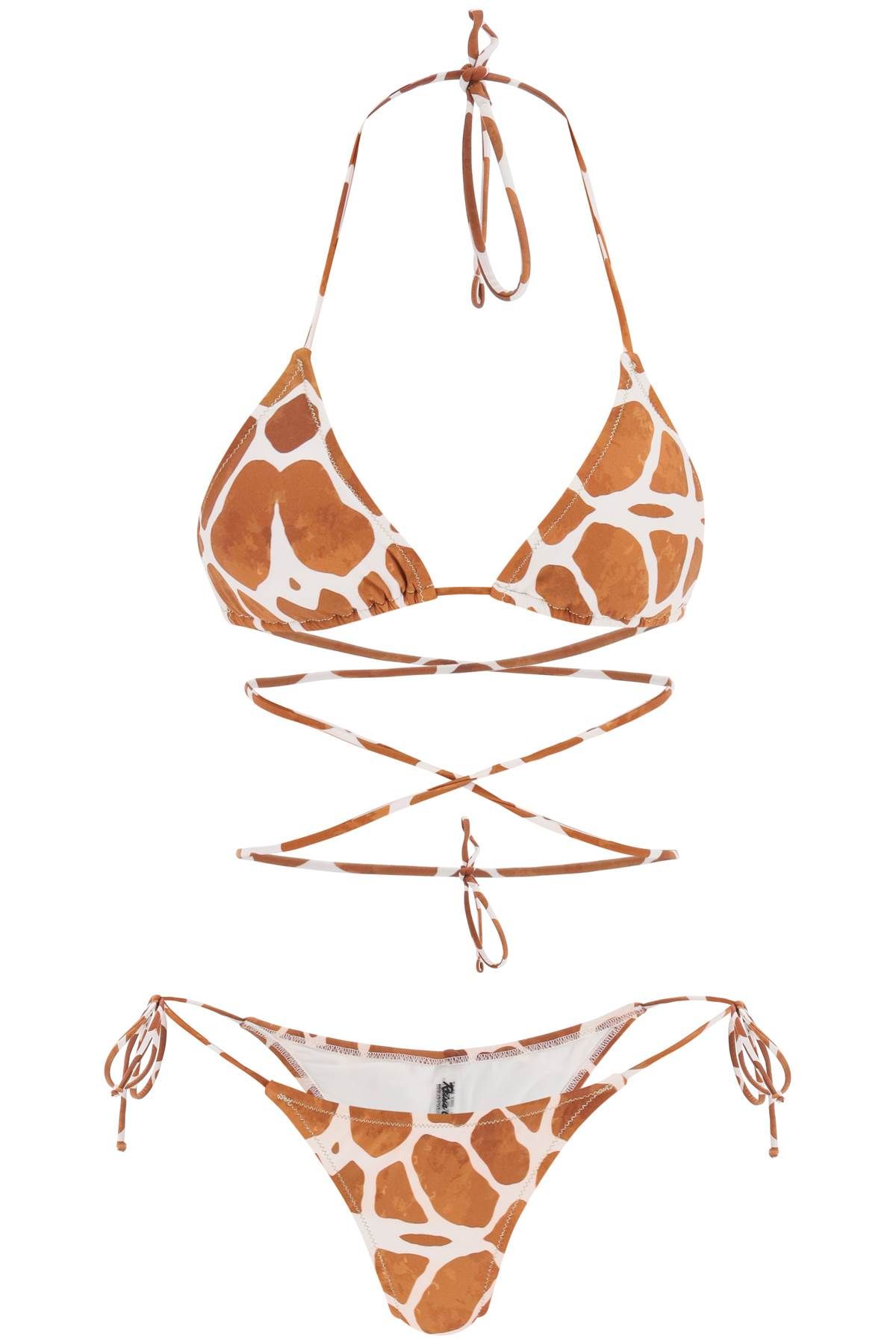 Shop Reina Olga 'miami' Bikini Set In Brown,white