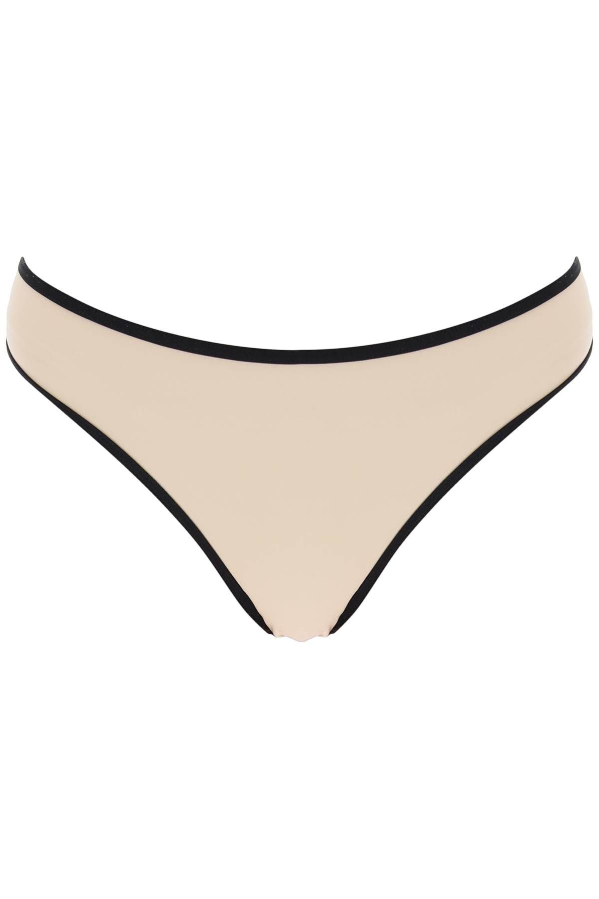 Shop Totême "bikini Bottom With Contrasting Edge Trim In Beige