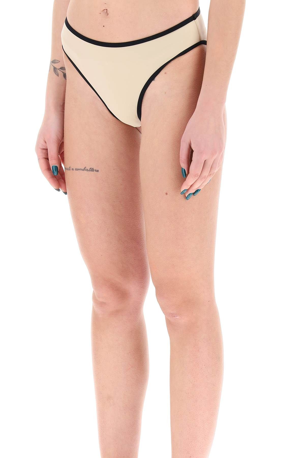 Shop Totême "bikini Bottom With Contrasting Edge Trim In Beige