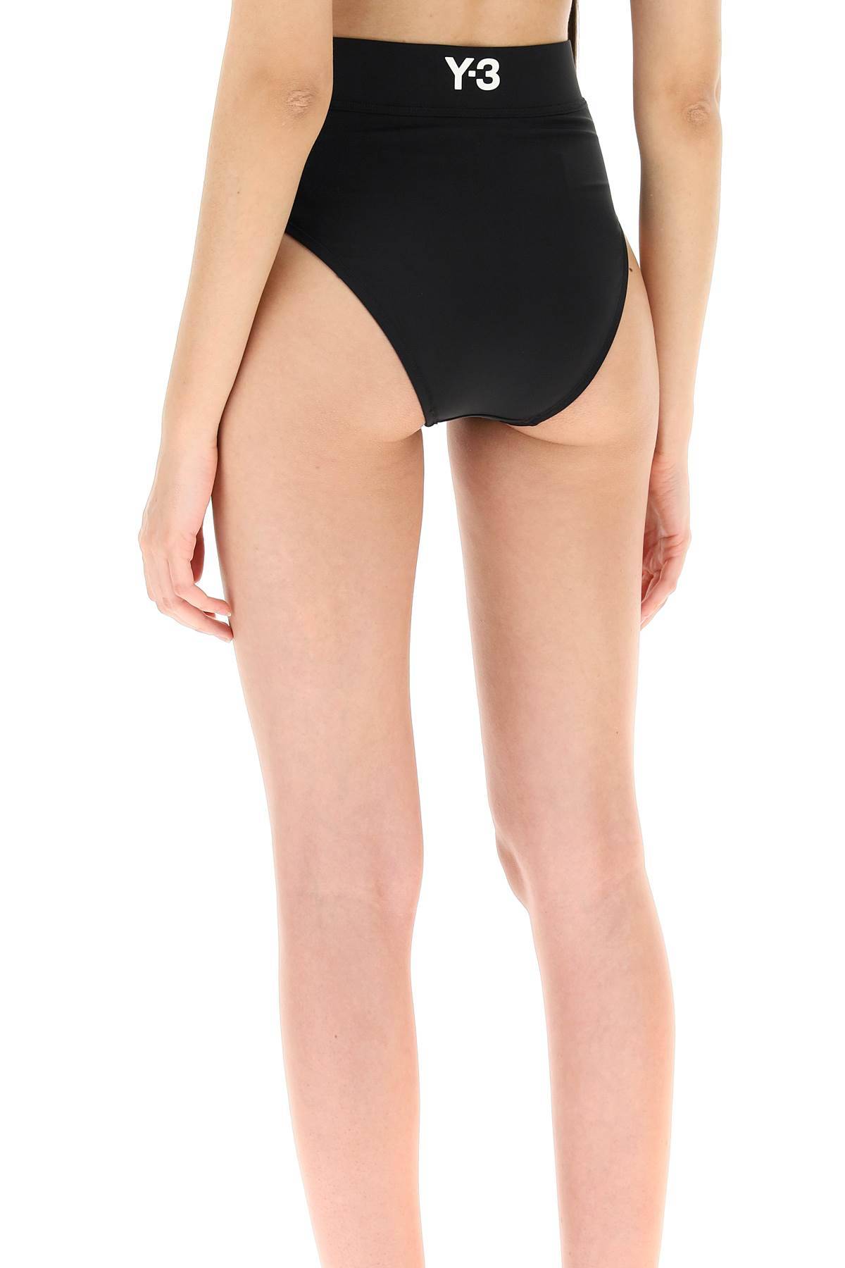 Shop Y-3 High-waisted Bikini Slip In Black