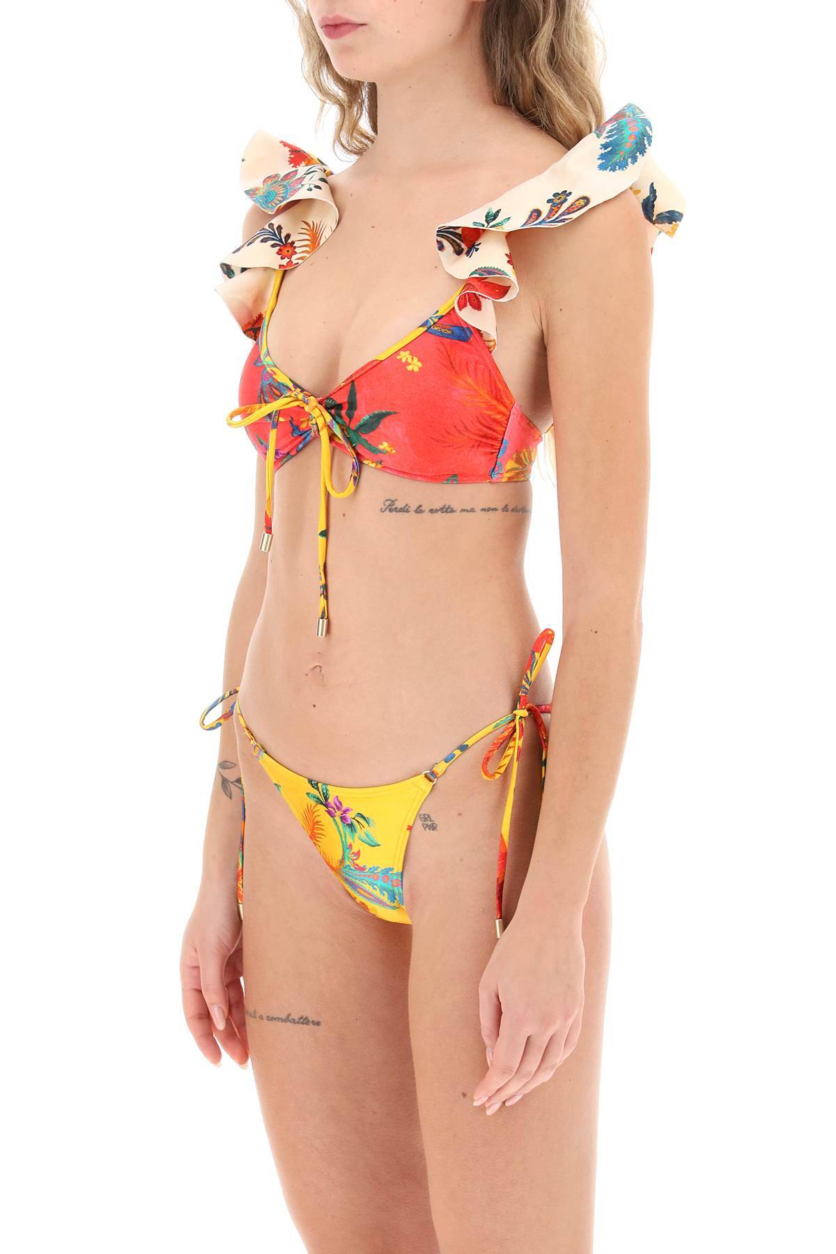 Shop Zimmermann Ginger Bikini Set In Yellow,fuchsia