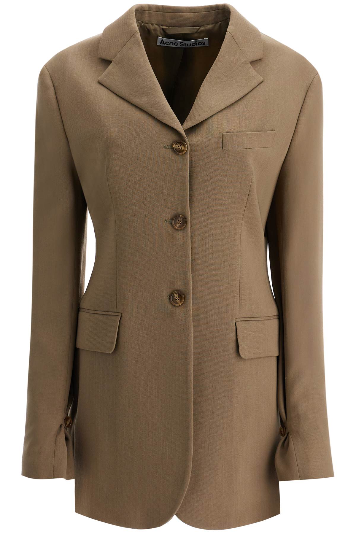 Shop Acne Studios Tailored Wool Blend Jacket For Men In Khaki