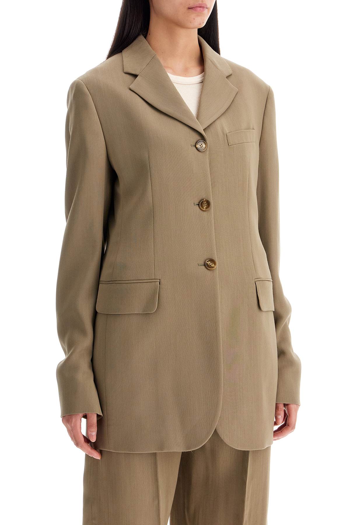 Shop Acne Studios Tailored Wool Blend Jacket For Men In Khaki