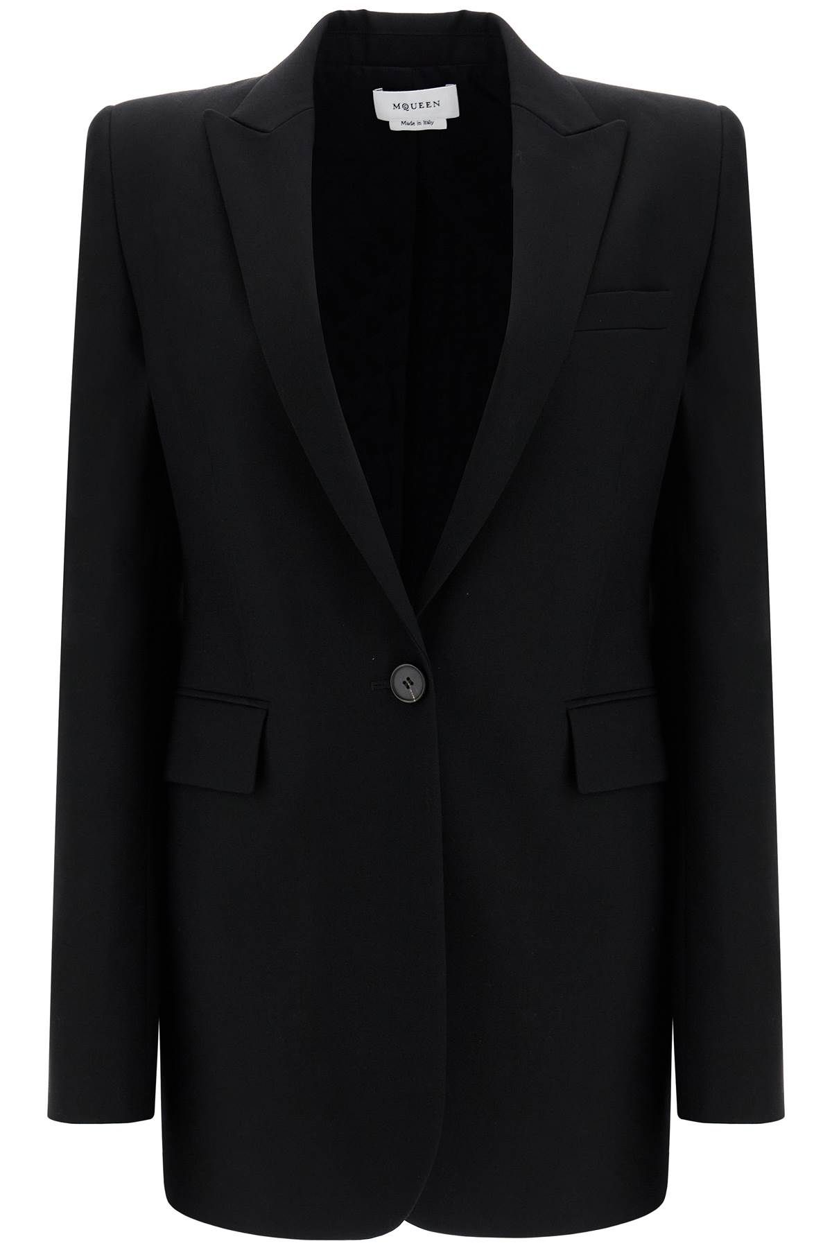 Shop Alexander Mcqueen "gabardine Jacket With Chain In Black